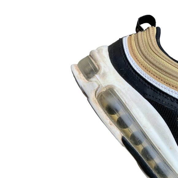 NIKE Air Max 97 Metallic Gold Black White Size 5 - Picture 3 of 13